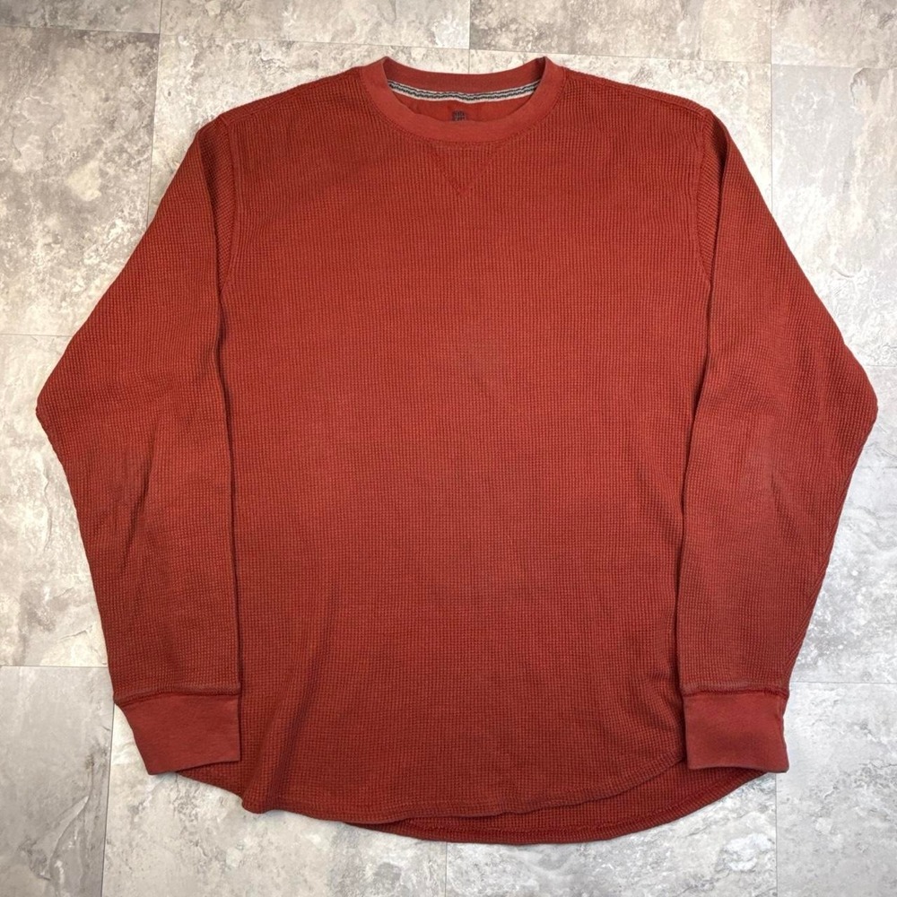 Vintage red thermal faded glory long sleeve waffle knit size large